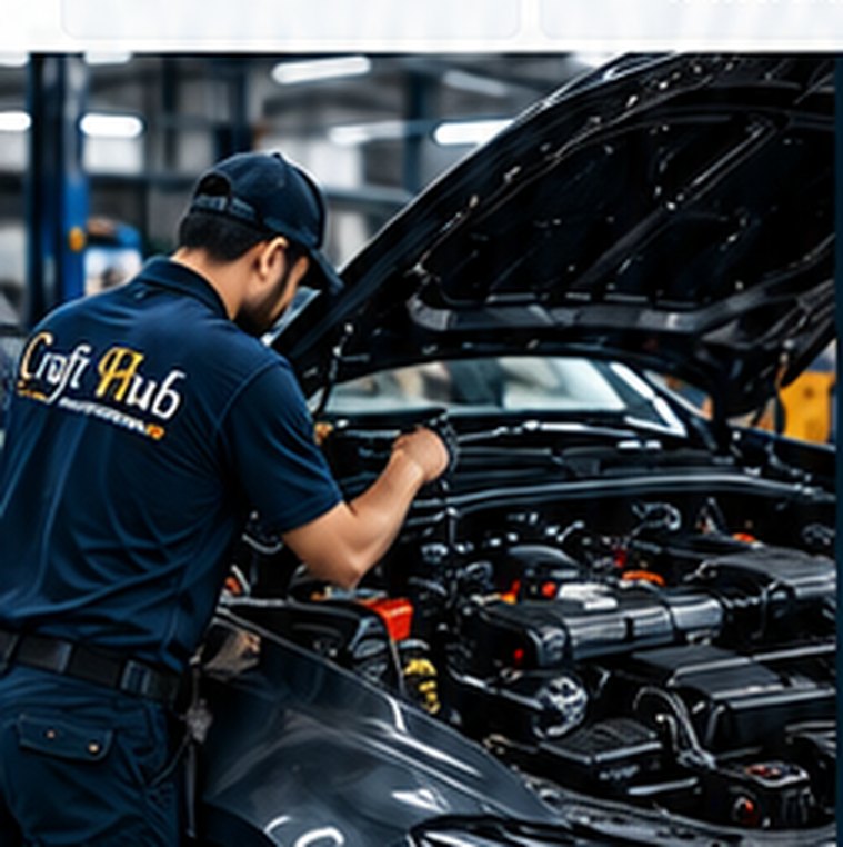 Mechanic inspecting a car